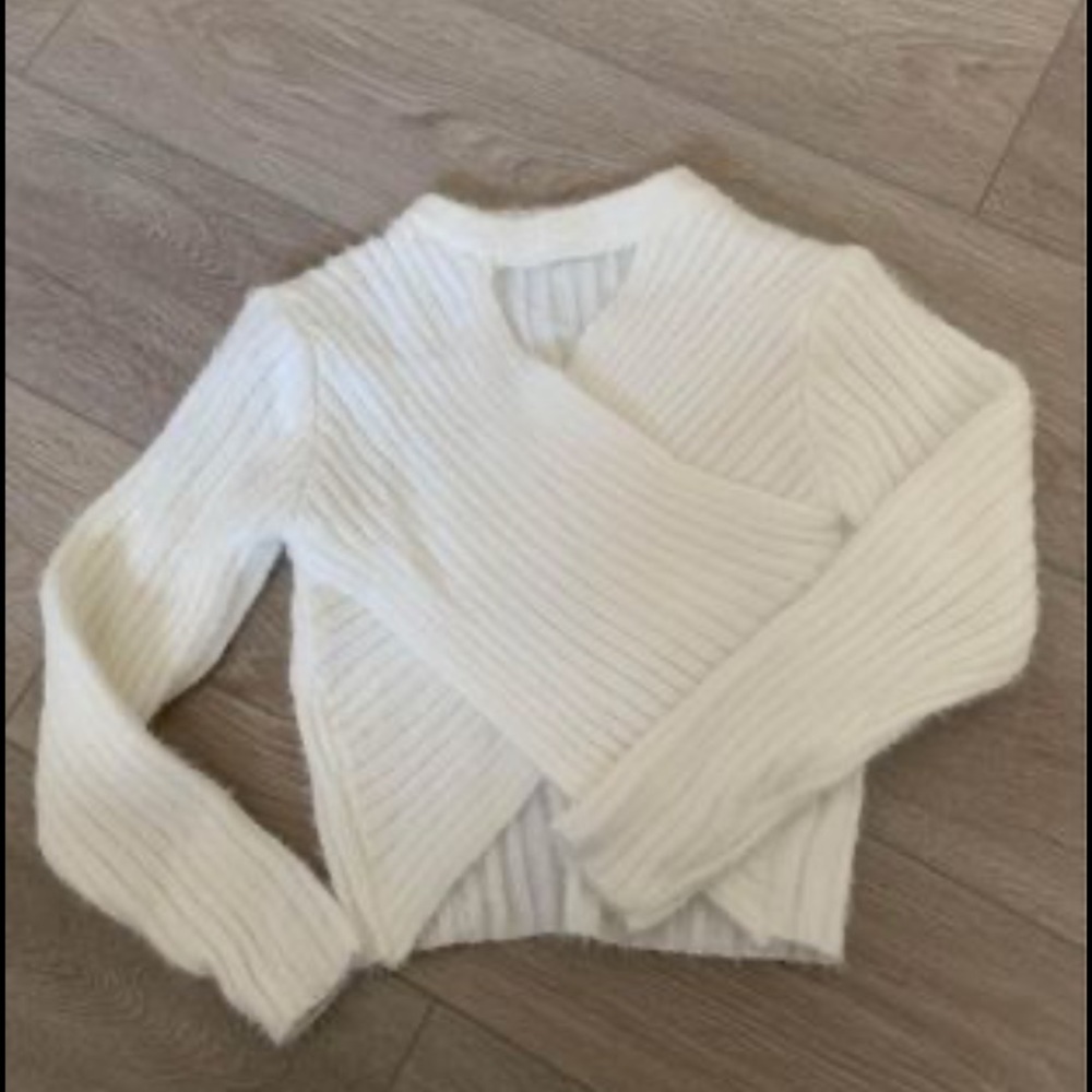 Cross Cross Fuzzy Sweater